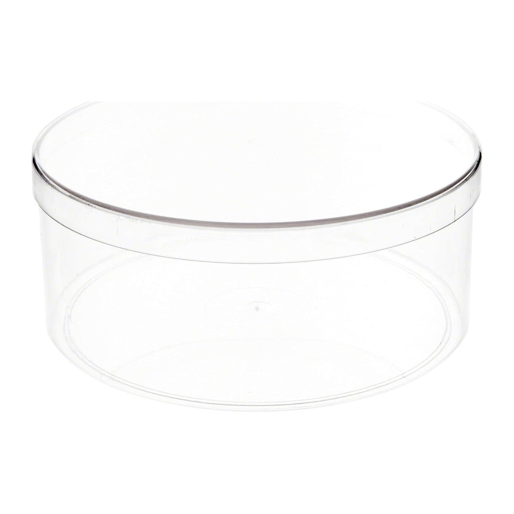 Pioneer Plastics 180C Clear Round Plastic Container, 6" W x 2.5" H,...