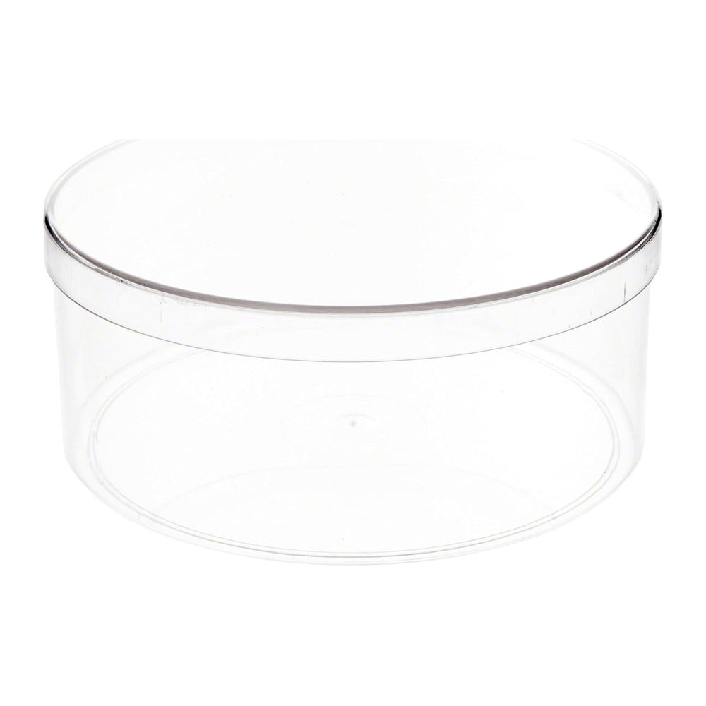 Pioneer Plastics 180C Clear Round Plastic Container, 6" W x 2.5" H,...