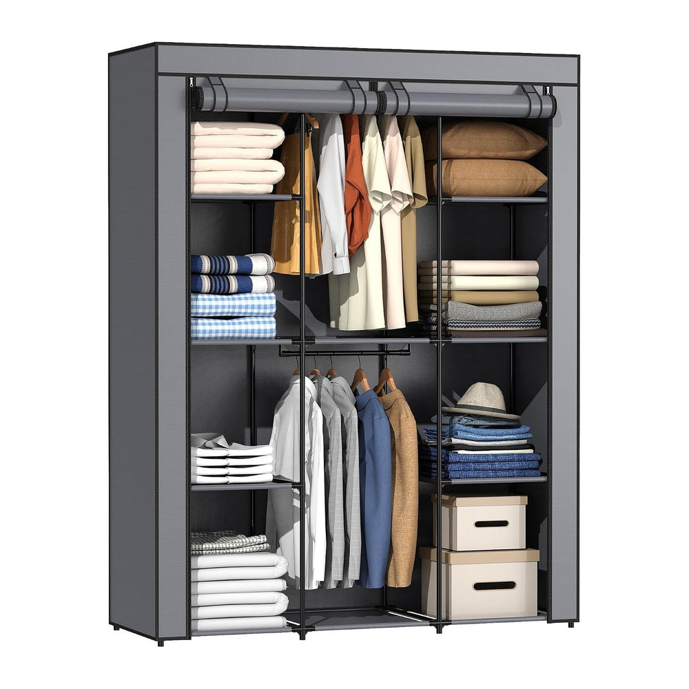 Portable Closet, Wardrobe Closet with 10 Storage Shelves and 2 Hanging Rods, ...