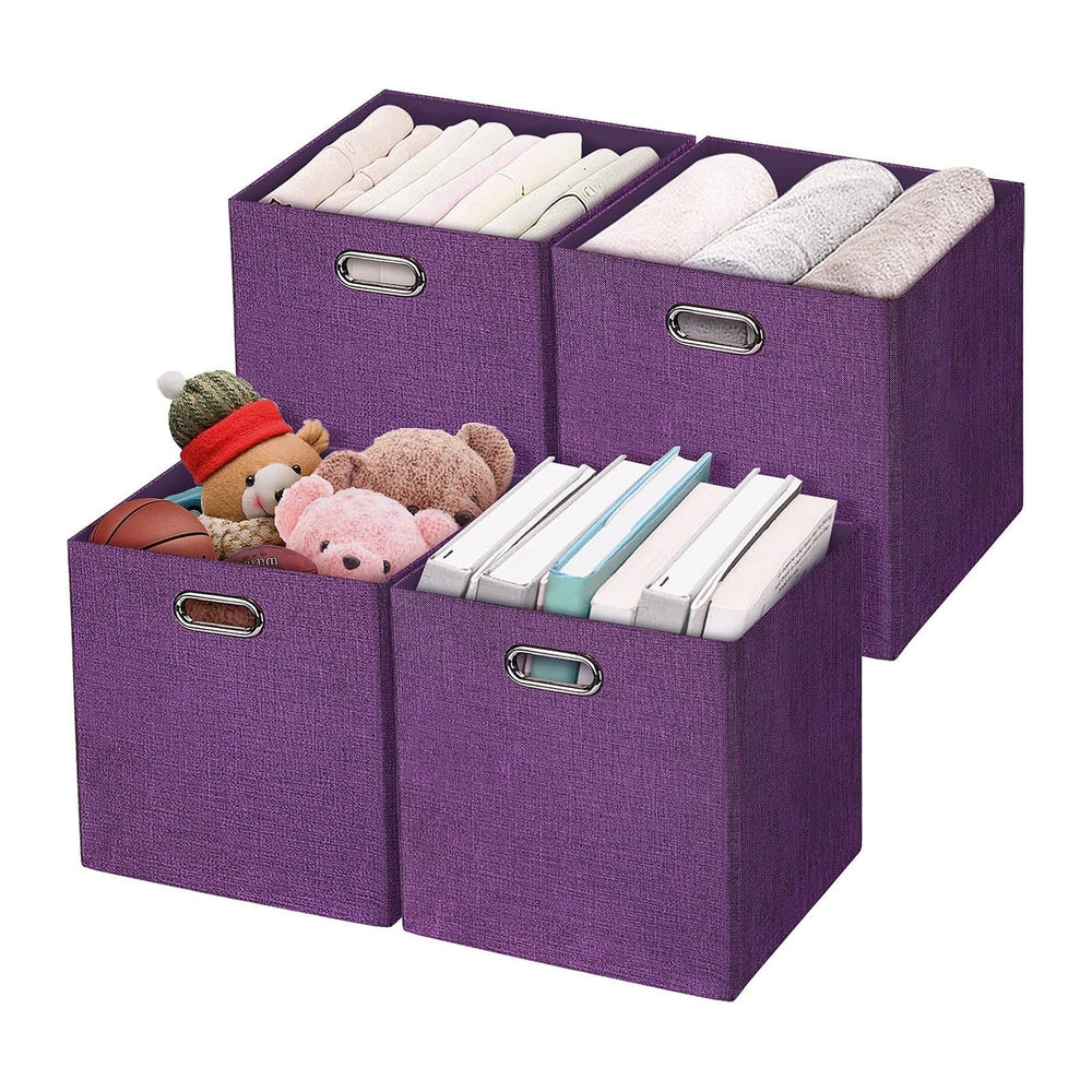Posprica Storage Basket Bins,13×13×13 Foldable Storage Cube Boxes Fabric Draw...