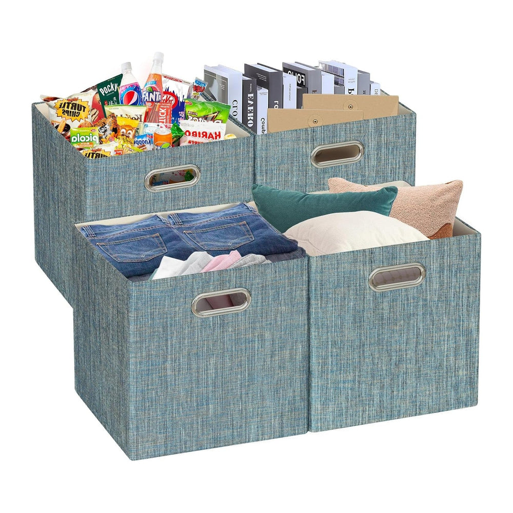 Posprica Storage Basket Bins,13×13×13 Foldable Storage Boxes Fabric Drawer Cu...
