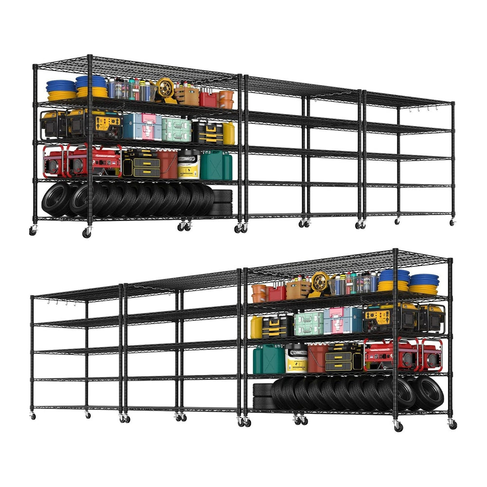 PrimeZone 5 Tier 80.7"H x 55.5"W x 24"D Wire Shelving with Whe...