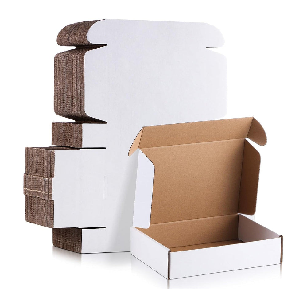 Qilery 60 Pcs 9 x 6 x 2 Inches Shipping Boxes White Mailer Boxes