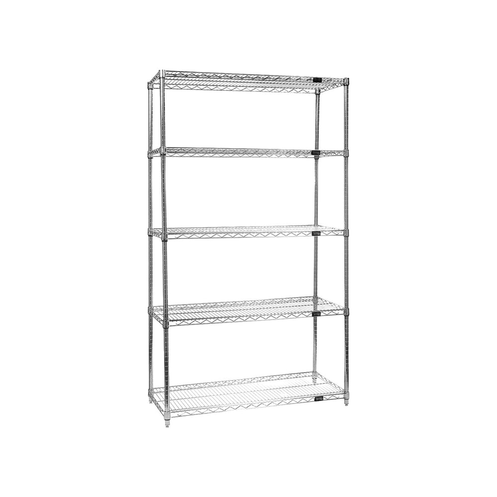 Quantum WR54-1236C-5 Wire Shelving Starter Kit with (5) Shelves and (4) Posts...