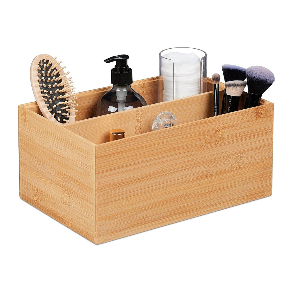 Relaxdays Storage Box, 2 Compartments, Stackable, Dimensions H x W x D: 14 x ...