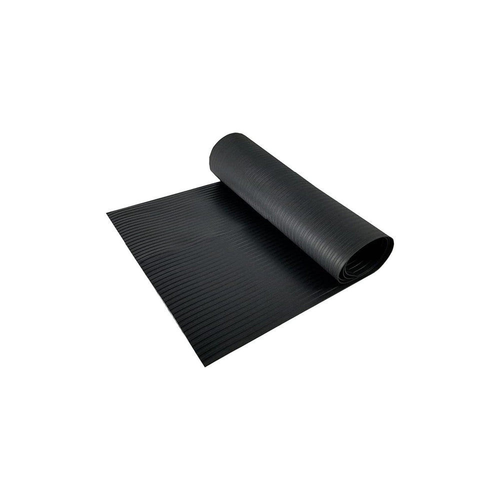 RESILIA Utility Runner- 24 inch Wide Black Plastic- Embossed Wide Rib Pattern...