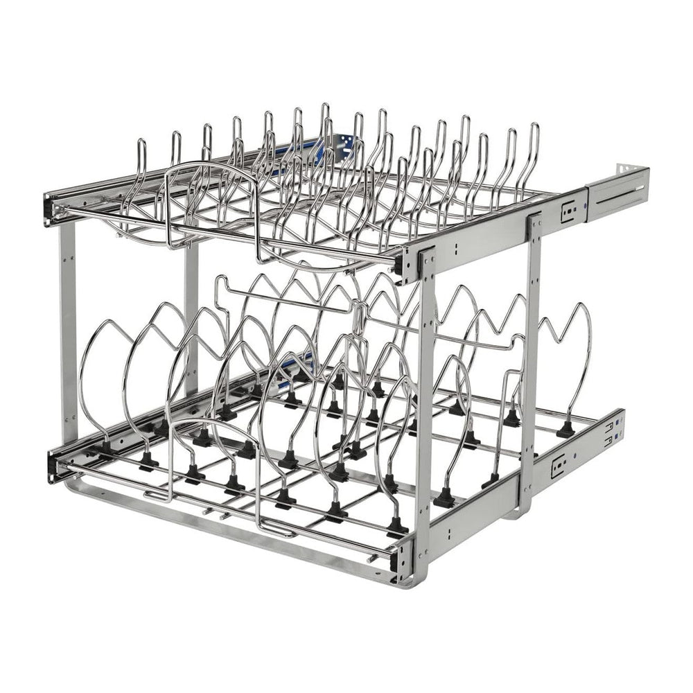 Rev-A-Shelf Two-Tier Steel Wire Pullout Cookware Cabinet Organizer w/Soft-Close