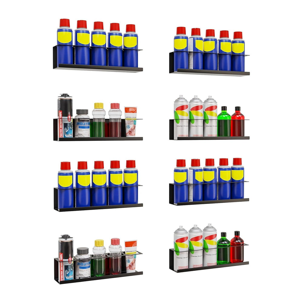 Riciakik 8 Pack Spray Bottle Holder Wall-Mounted, Aerosol Spray Can Holder St...