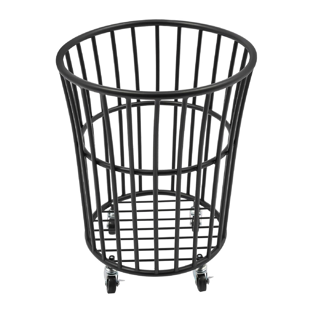 Rolling Laundry Basket Cart, Metal Laundry Hamper with Wheels, Laundry Organi...