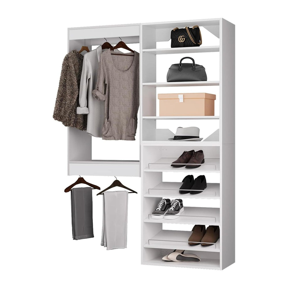 ROOMTEC Modular Closet System, 55" Wall Mounted Closet Organizer with Ha...