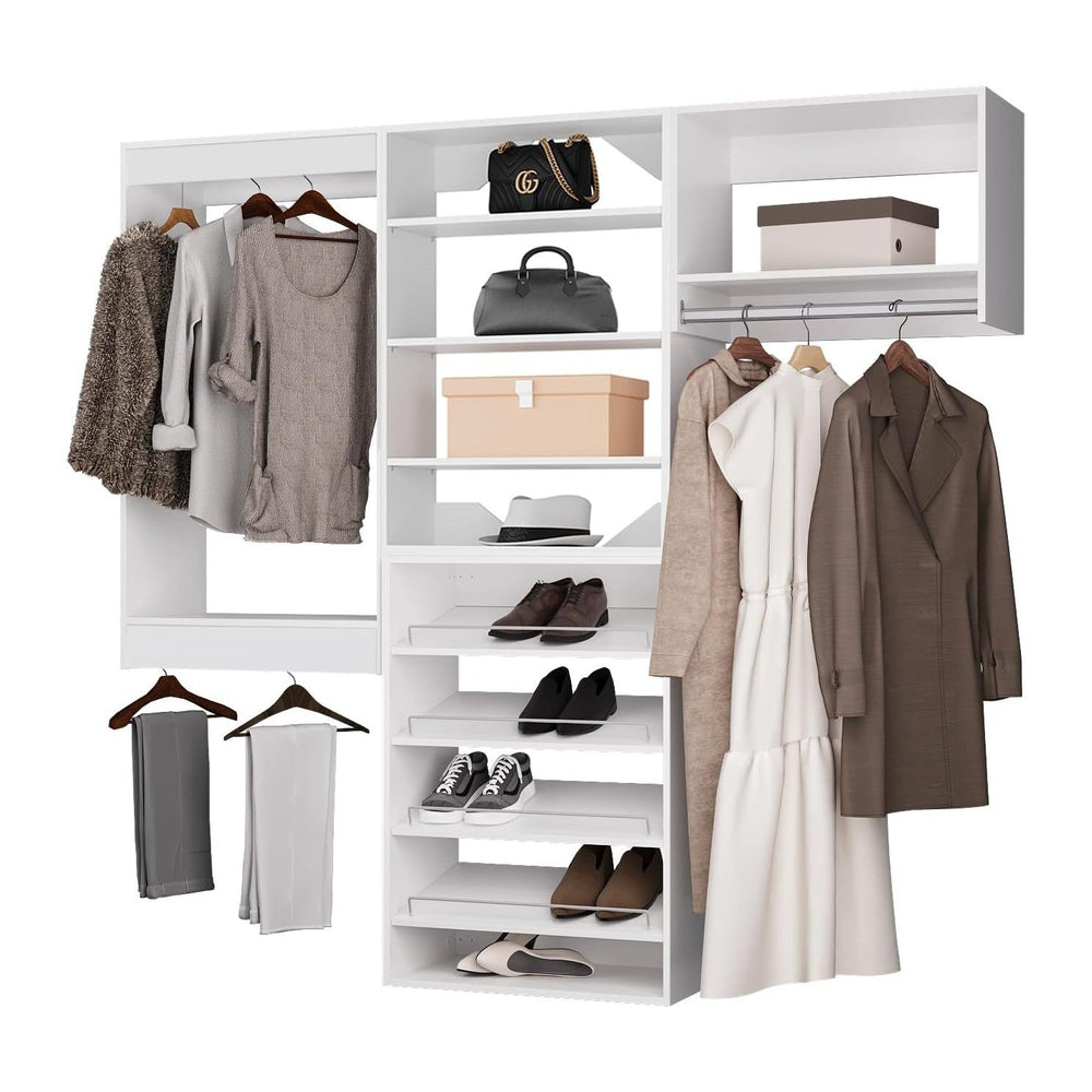 ROOMTEC Modular Closet System, 66" Wall Mounted Modern Closet Organizer ...