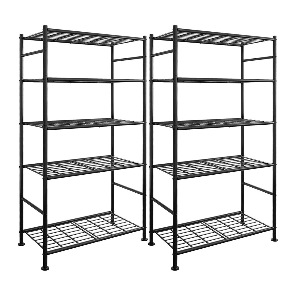 Sakugi Storage Racks - 2 Pack, 5-Tier Freestanding Steel Shelving Units with ...
