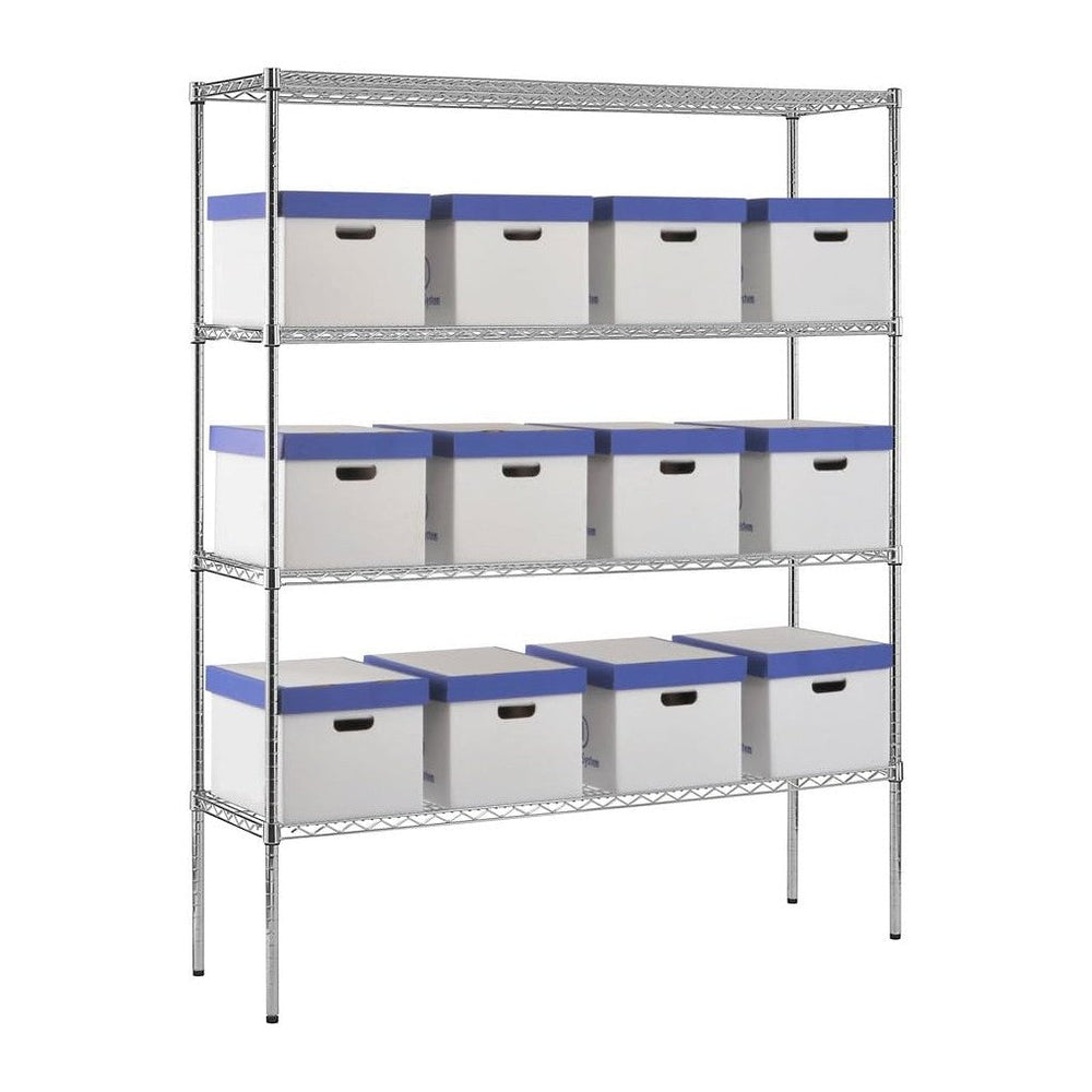 Sandusky WS601874-C Chrome Steel Heavy Duty Adjustable Wire Shelving, 2400 lb...