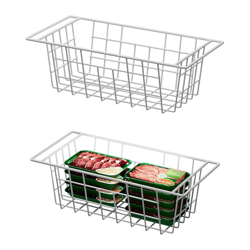SANNO 17.5in Chest Freezer Basket, Freezer Organizer Bins, Sturdy Metal Wire
