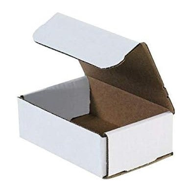 Secure Seal Shipping Boxes - 6x4x2" Mailers - White Foldable Corrugated ...