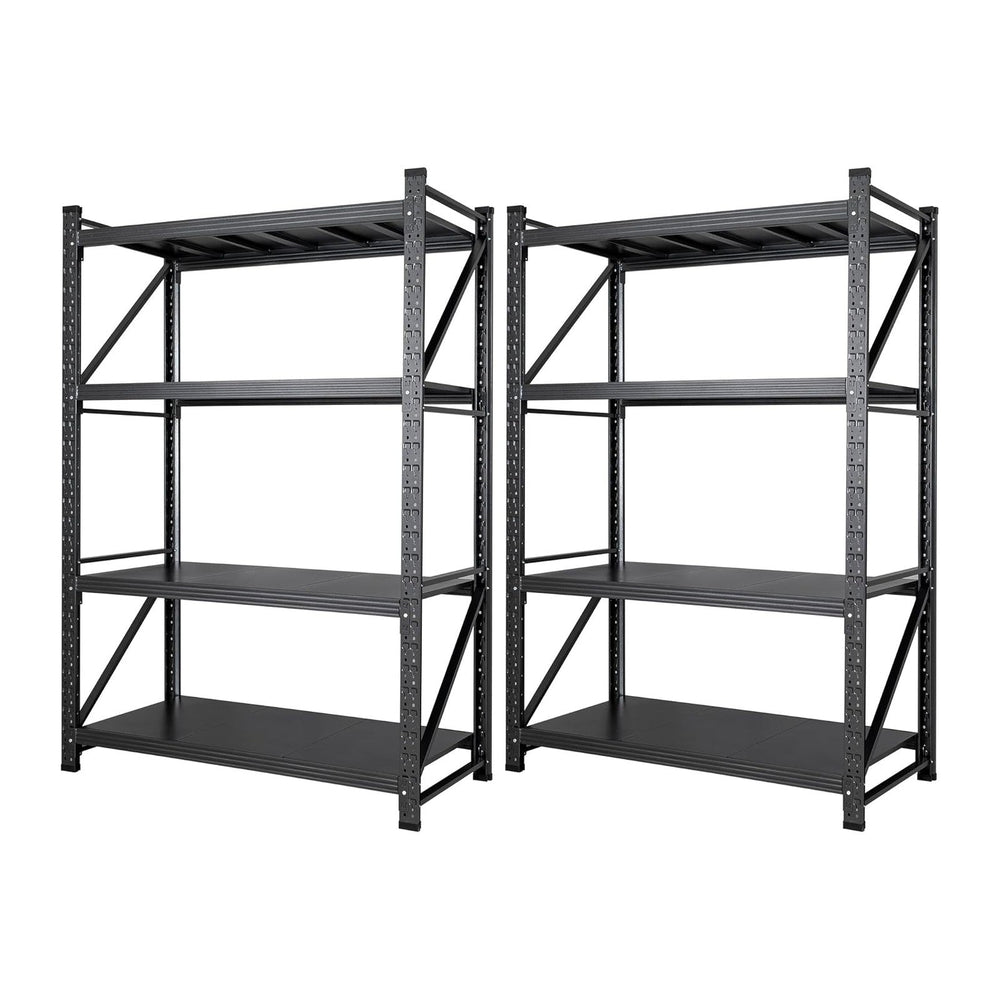 Set of 2 Metal Storage Shelves, 48” Wide Heavy Duty Garage Shelving Units