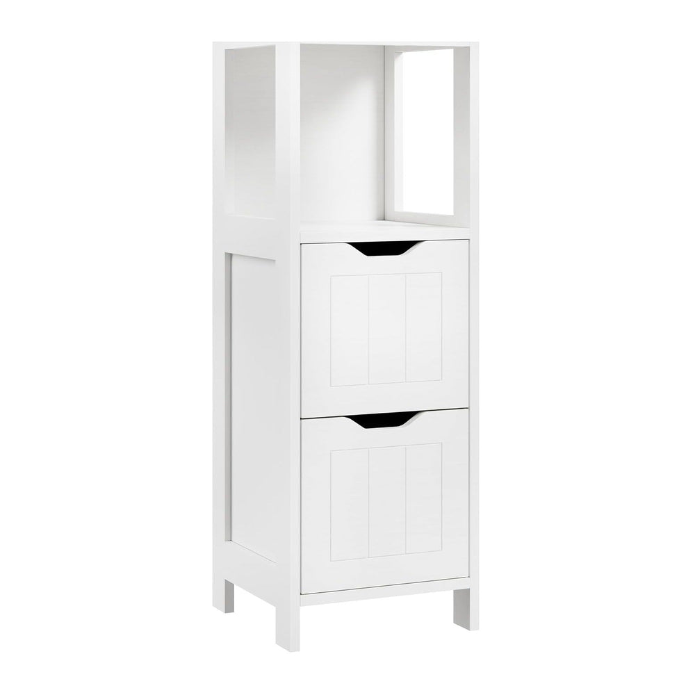 Shintenchi Small Bathroom Storage Cabinet, 2 Drawer Slim Floor Cabinet