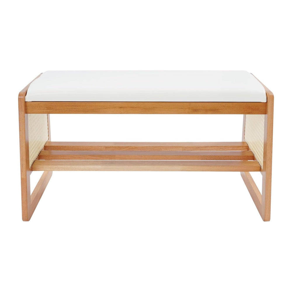 Shoe Rack Bench with Cushion, 2Tier Shoe Organizer Bench Seat for Entryway, R...