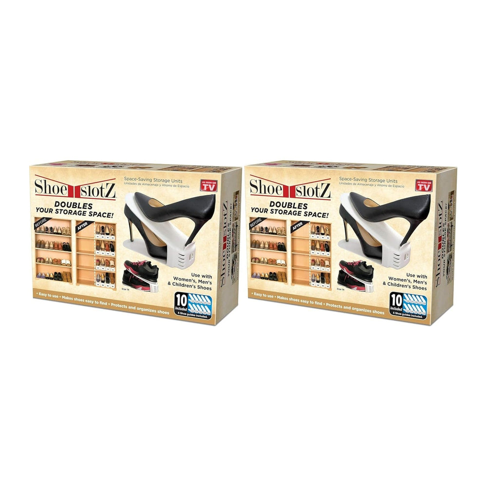 Shoe Slotz Space-Saving Storage Units in Ivory | As Seen on TV | No Assembly ...