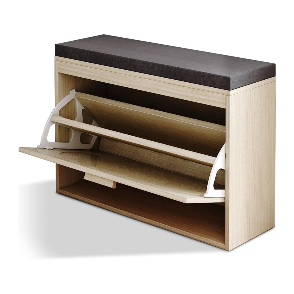 Shoe Storage Bench with Padded Seat Cushion, Hallway Bench Shoe Cabinet Shoe ...