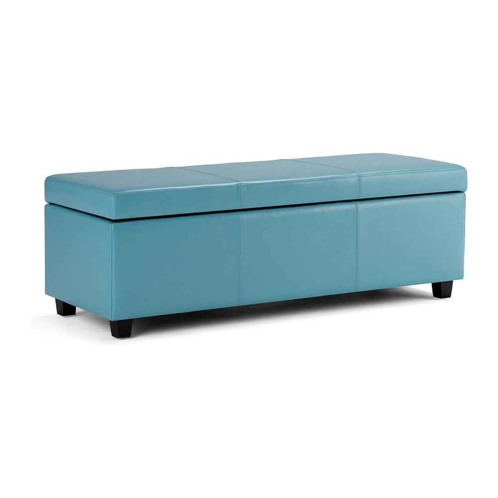 SIMPLIHOME Avalon 48 inch Wide Contemporary Rectangle Storage Ottoman Bench in