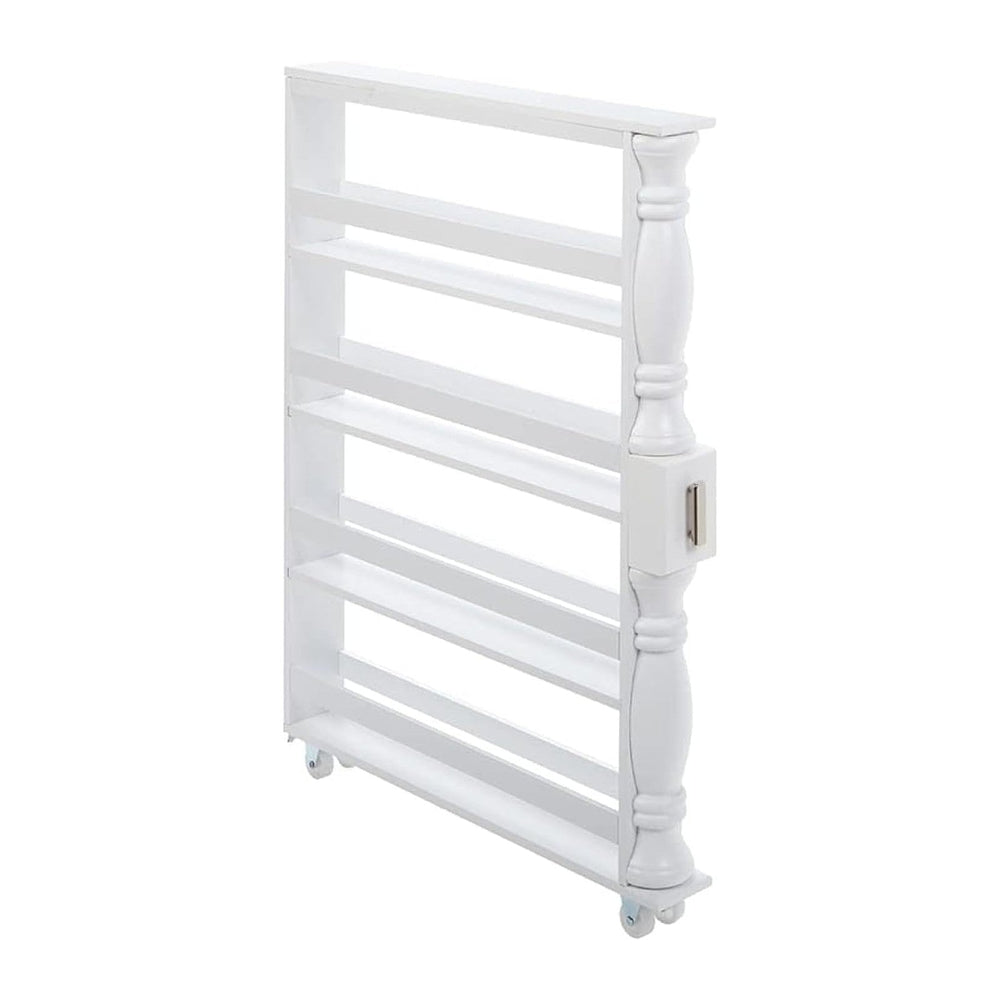 Slim Rolling Can and Spice Racks - White