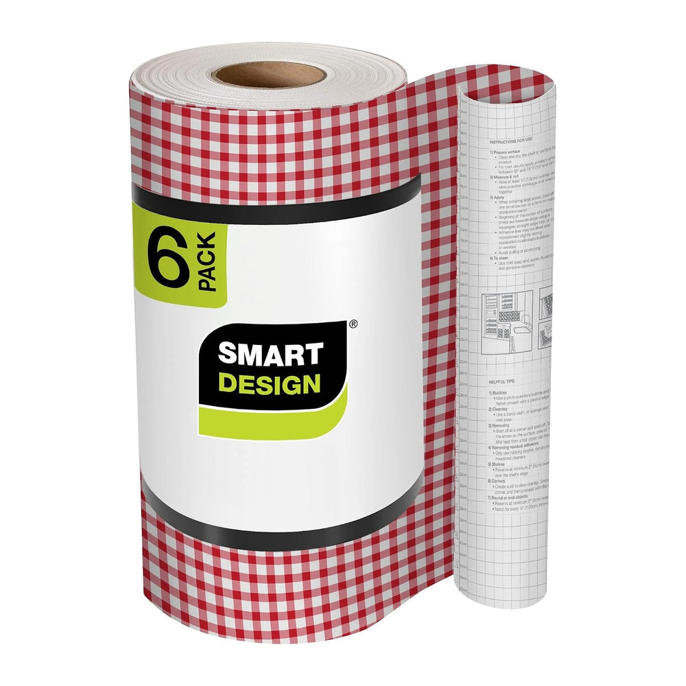 Smart Design Adhesive Shelf Liner - 18 Inch x 120 Feet Total (Set of 6 Rolls)...