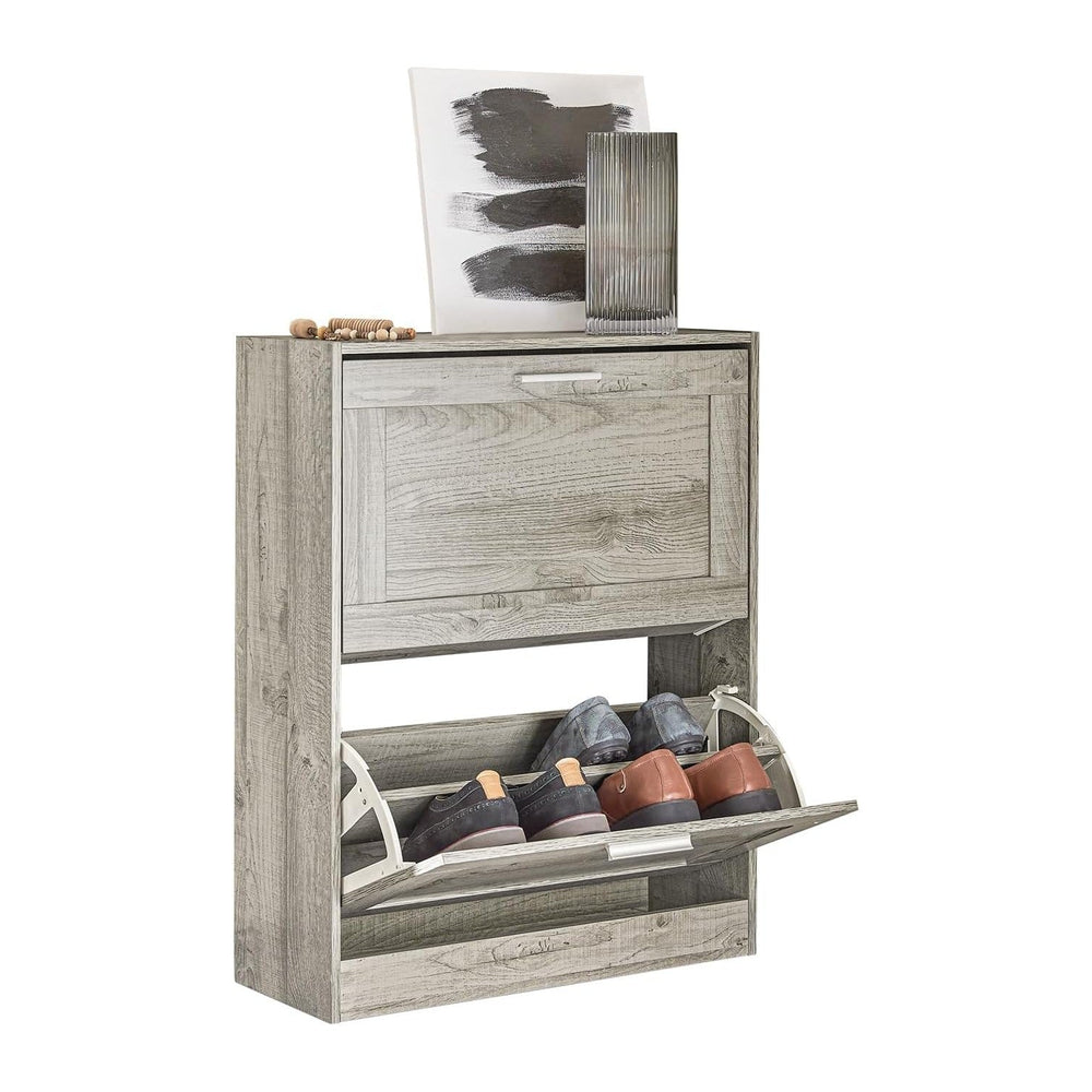 SoBuy Shoe Storage Cabinet Entryway, Slim Shoe Rack Freestanding, Narrow Shoe...