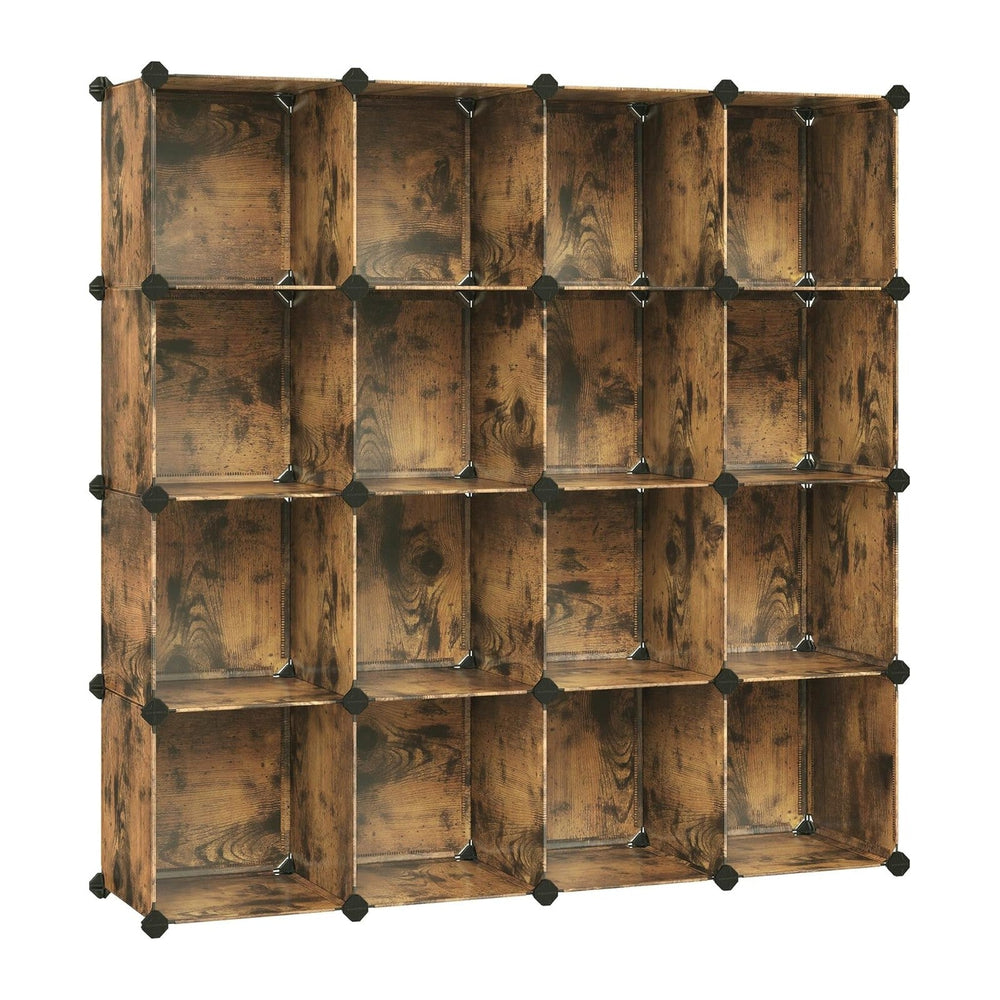 SONGMICS 16 Cube Storage Organizer，Plastic stackable cube shelf