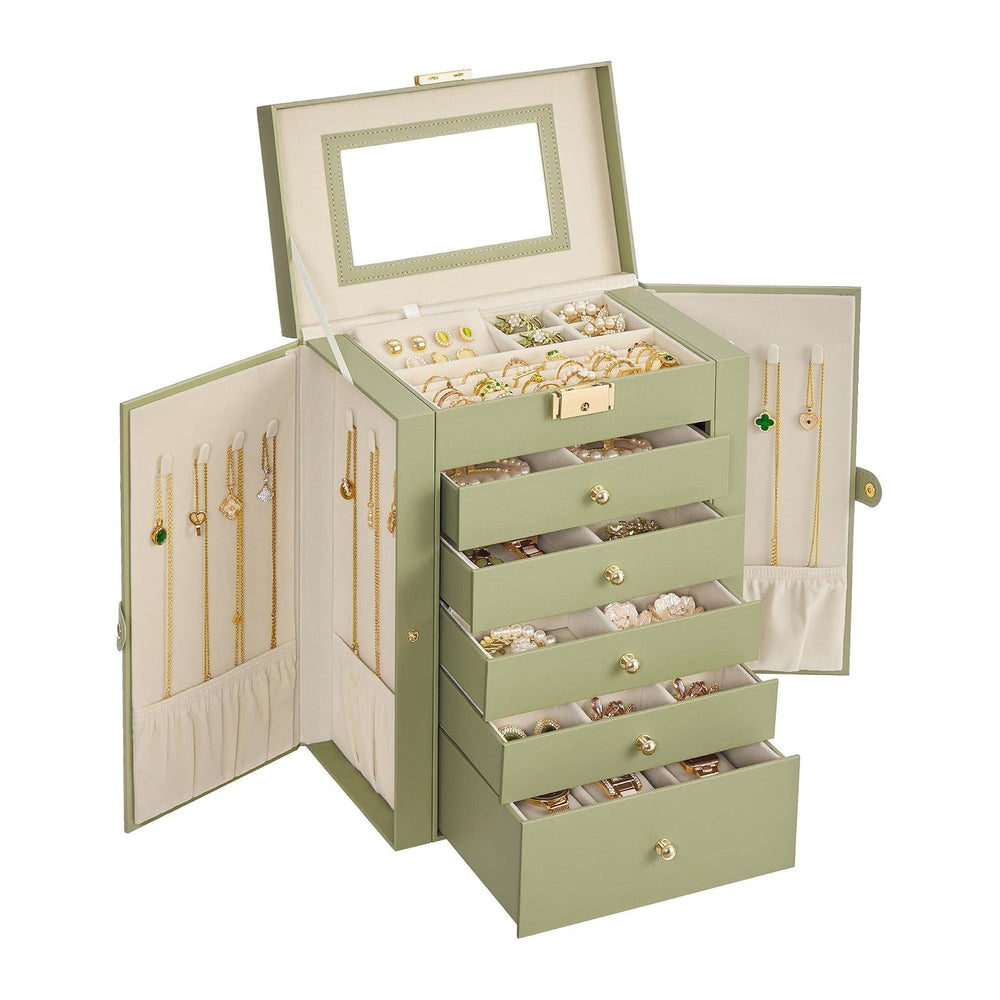 SONGMICS 6-Layer Jewelry Box Organizer with 5 Drawers, Lock and Mirror