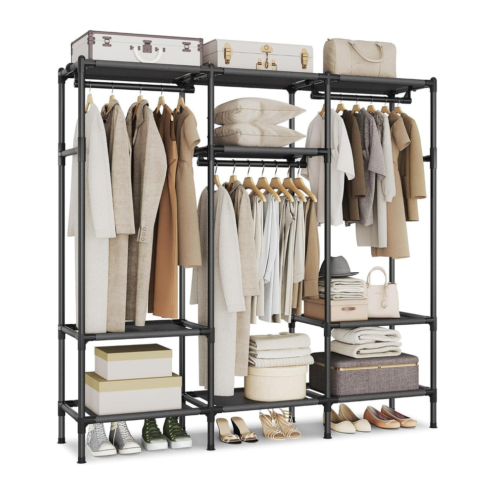 SONGMICS Clothes Rack, Heavy-Duty Wardrobe Closet Organizer