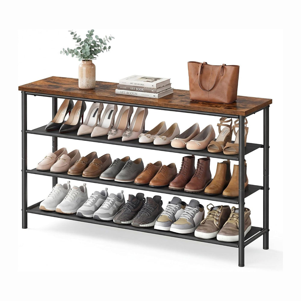 SONGMICS HOME 4-Tier Shoe Rack, Free Standing Shoe Storage Organizer, 12 x 47...