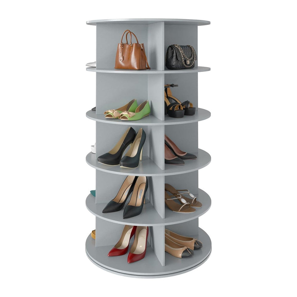 SpaceAid 5 Tier Rotating Shoe Rack Tower, Spinning Shoe Display Lazy Susan, R...