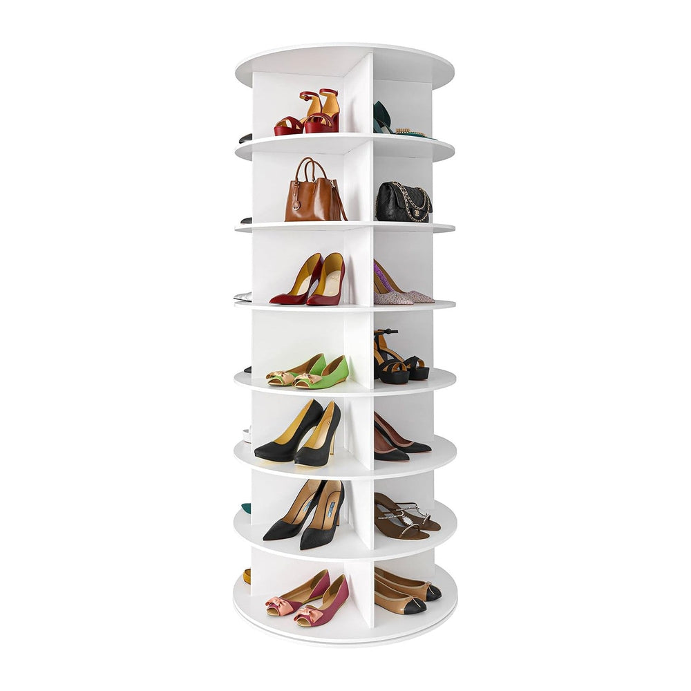 SpaceAid 7 Tier Rotating Shoe Rack Tower, Spinning Shoe Display Lazy Susan, R...