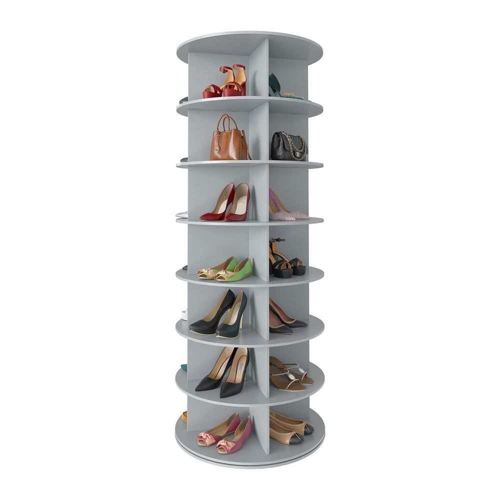 SpaceAid 7 Tier Rotating Shoe Rack Tower, Spinning Shoe Display Lazy Susan, R...