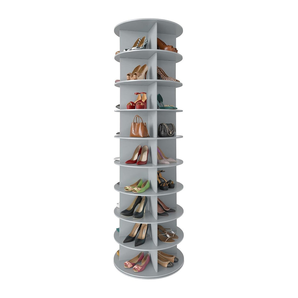 SpaceAid 9 Tier Rotating Shoe Rack Tower, Spinning Shoe Display Lazy Susan, R...