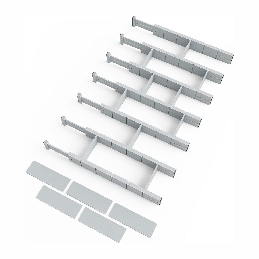 SpaceAid Bamboo Drawer Dividers with Inserts and Labels, Kitchen Adjustable D...