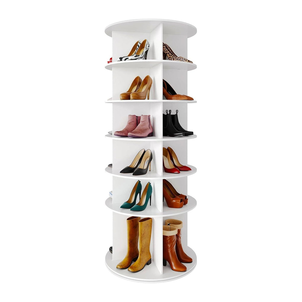 SpaceAid Rotating Shoe Rack 6 Tier Organizer, High Bottom Design Shoe Tower S...