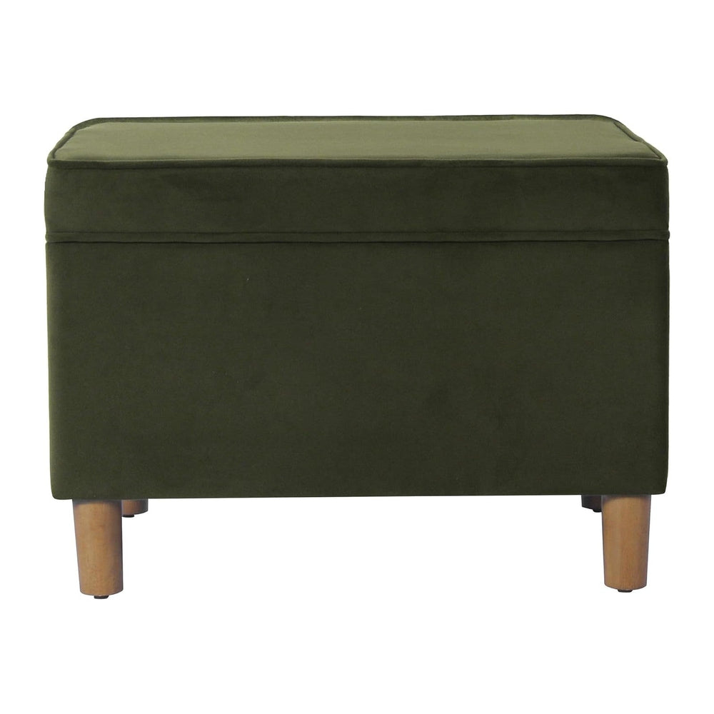 Spatial Order 24" Dinah Collection Storage Ottoman - Loden Green Velvet