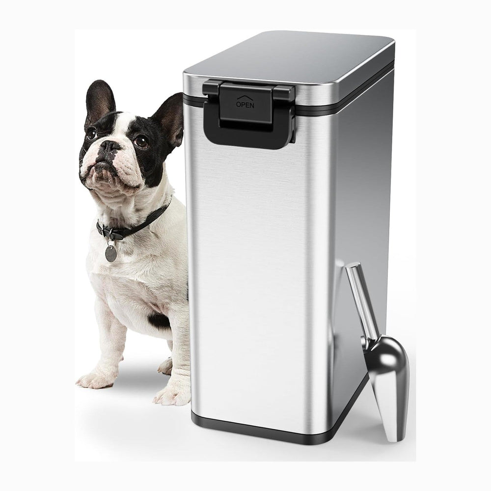 Stainless Steel Dog Food Storage Container, 20lb/15lb Pet Food Bin