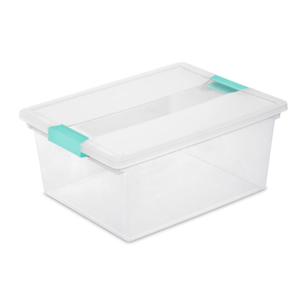Sterilite 12-Pack Clip Box, Stackable Clear Plastic Bins