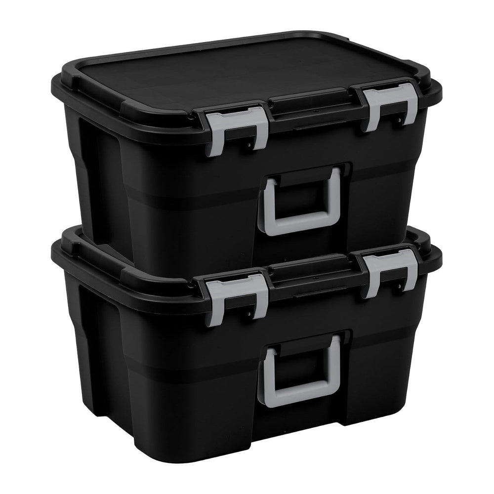 Sterilite 2 Pack Footlocker, 14 Gallon Plastic Storage Container with Latchin...