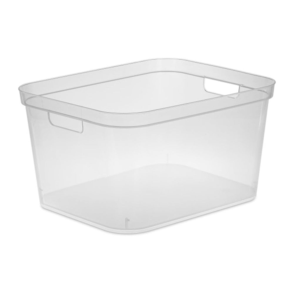 Sterilite 8.25x12.25x15 Inch Modern Polished Storage Bin w/Comfortable Carry ...