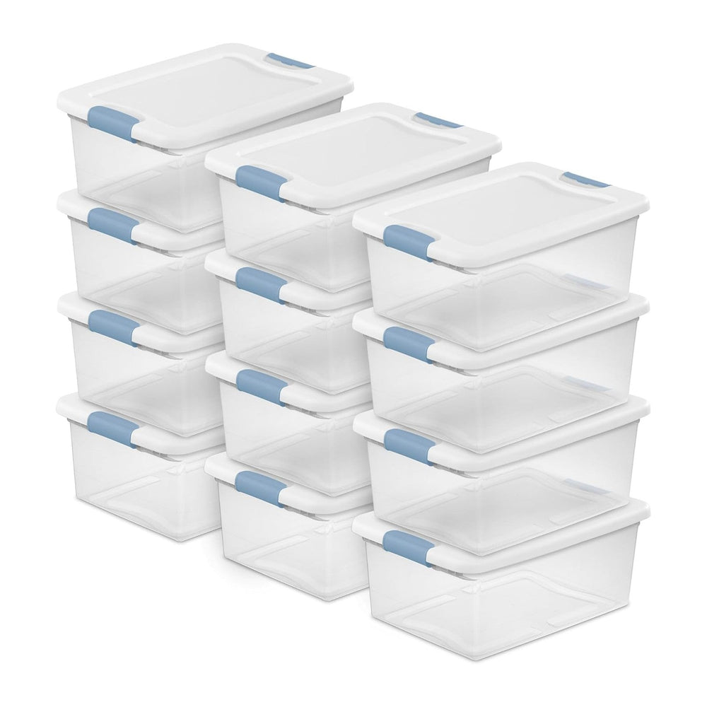 Sterilite Latching Box with Lids for Home and Office, 15 Quart, 12-Pack