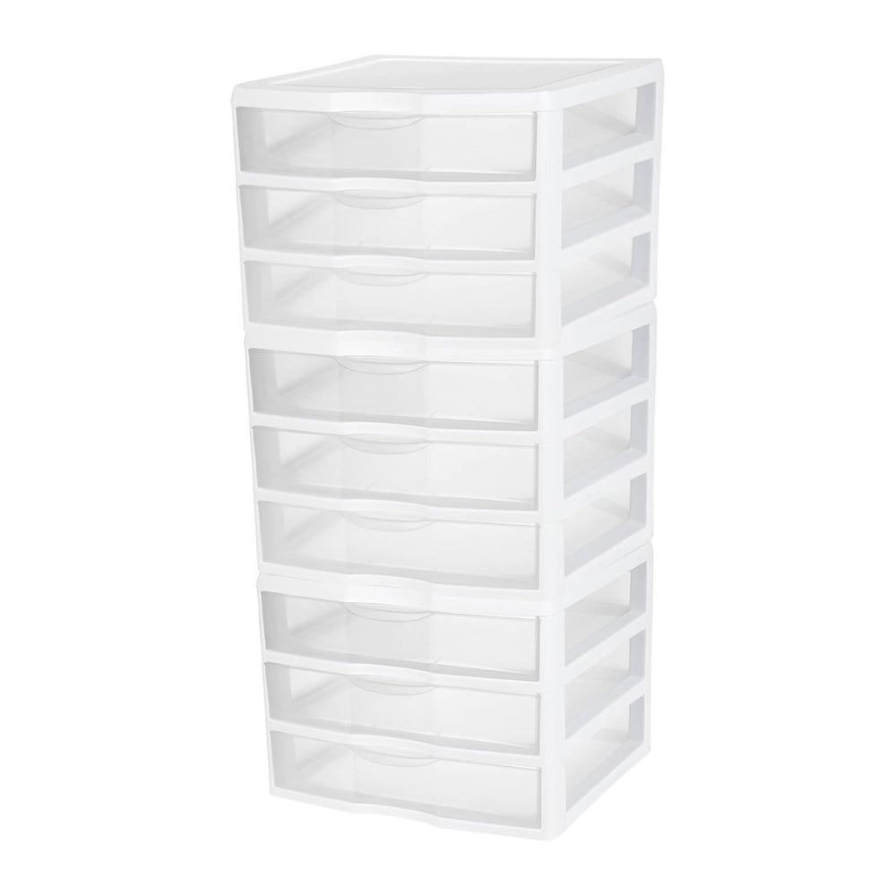 Sterilite Wide 3-Drawer Storage Unit for Bedroom and Dresser, 3-Pack