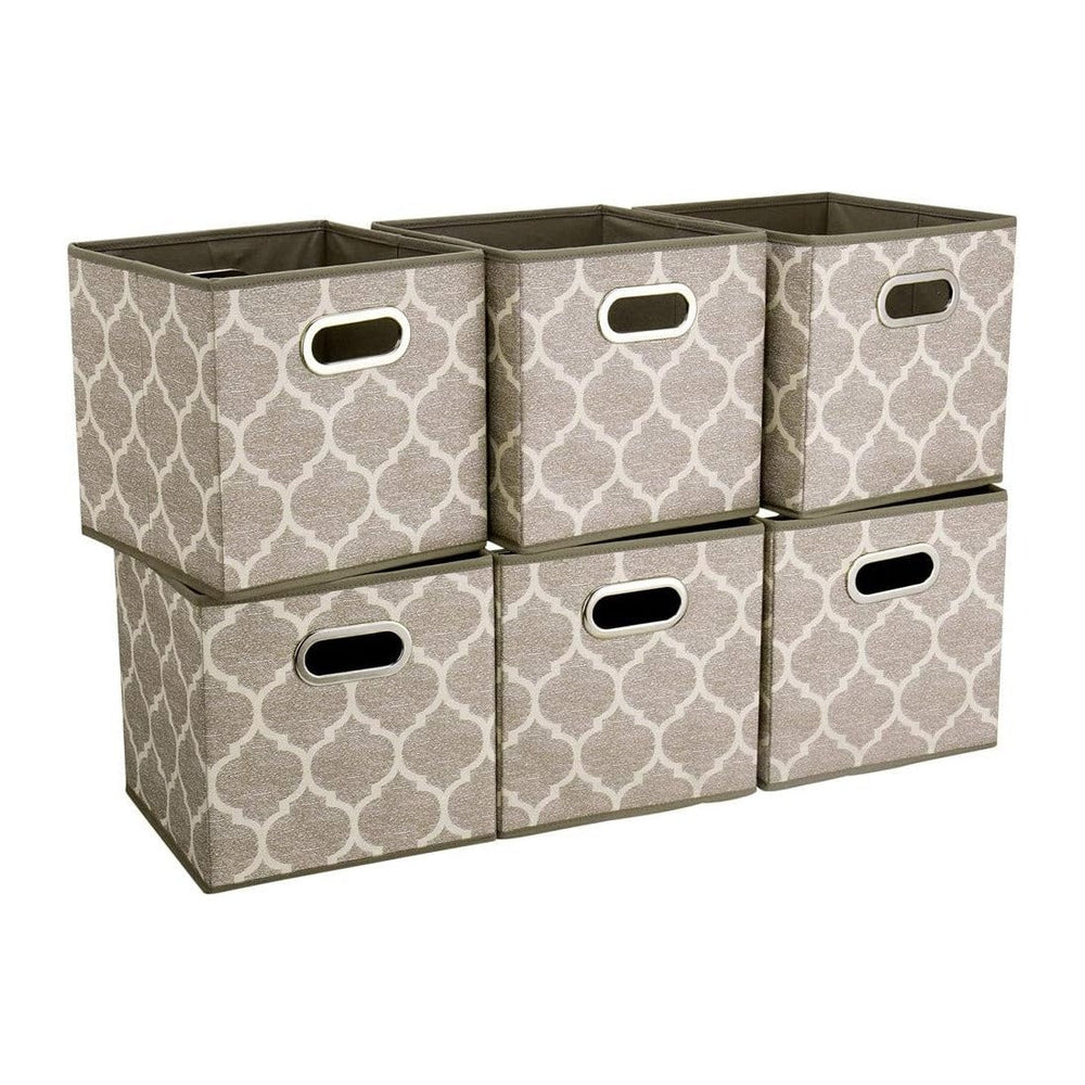 Storage Cubes Bins Fabric 13x13 Inch Brown Storage Boxes Foldable Storage Bas...