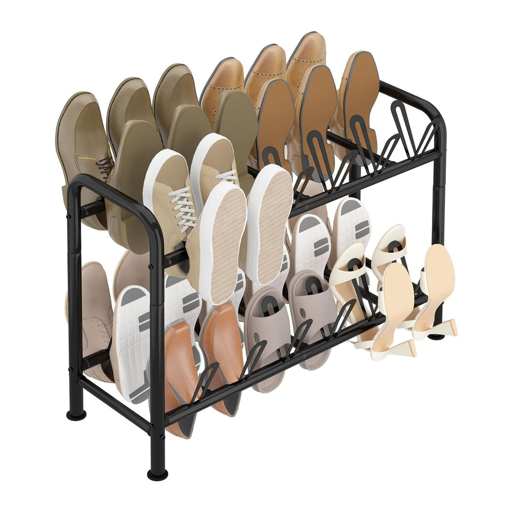 STORAGE MANIAC 24 Pairs Vertical Shoe Rack, Wing Large Metal Shoe Organizer f...