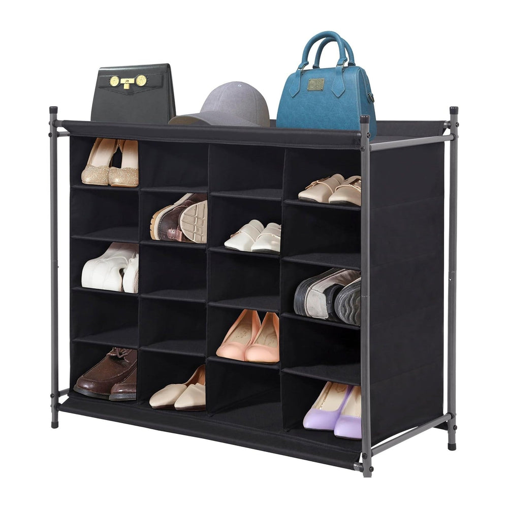 STORAGE MANIAC Stackable Shoe Cubby Organizer, Free Standing Shoe Cube Rack f...