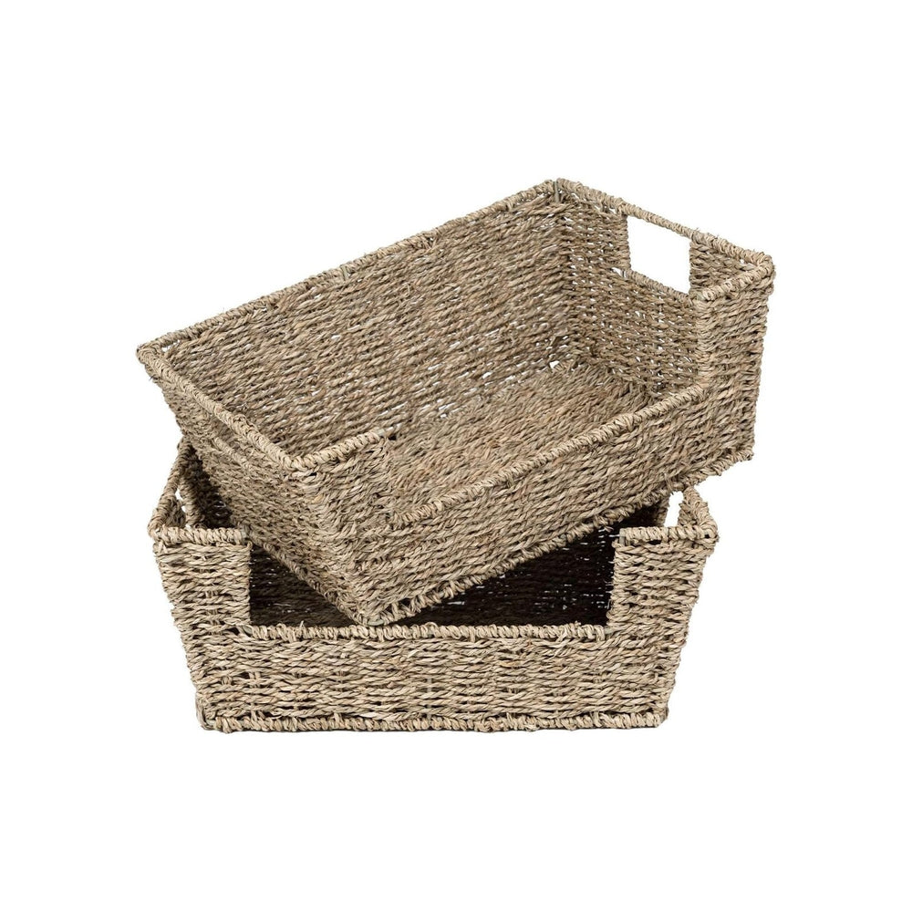 StorageWorks Pantry Baskets for Organizing, Storage Baskets, Seagrass (2 Pack)