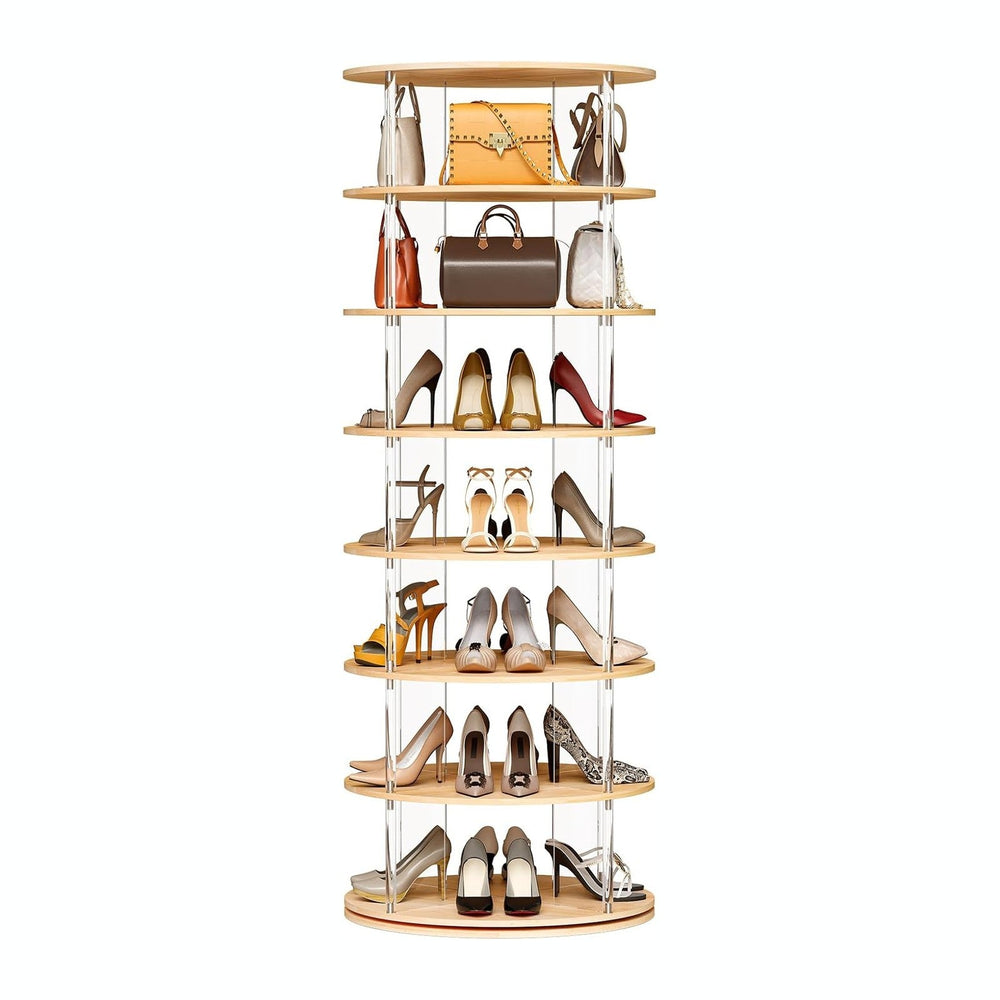 TAKEKIT 7-Tier Rotating Shoe Rack, 360 Degree Spinning Shoe Rack Tower, Lazy ...